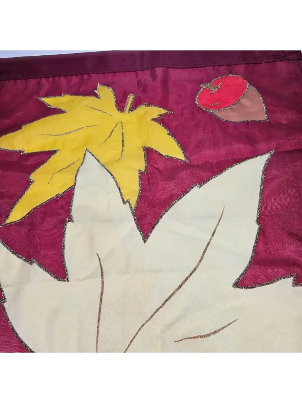 Autumn Maple Leaf & Acorns Appliqué Outdoor Garden Flag 28